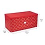Simplify Ornament Storage Box with Lid, Fabric, Red/Gold (9085)~#|#~3E3CEF63-DD3F-4220-8BCF2B47A9930AE5_sc7
