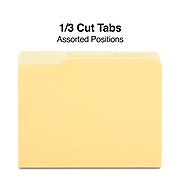 Staples File Folder, 1/3 Cut Tab, Letter Size, Yellow, 100/Box (TR224535)