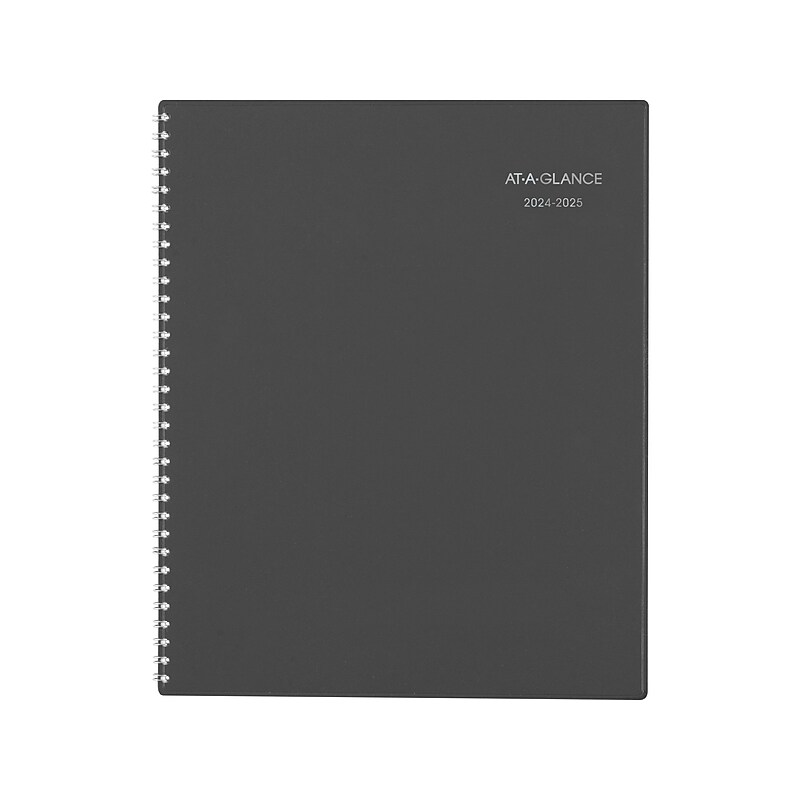 2024-2025 AT-A-GLANCE DayMinder 8.5" x 11" Academic Monthly Planner, Poly Cover, Charcoal (AYC470-45-25) image 1