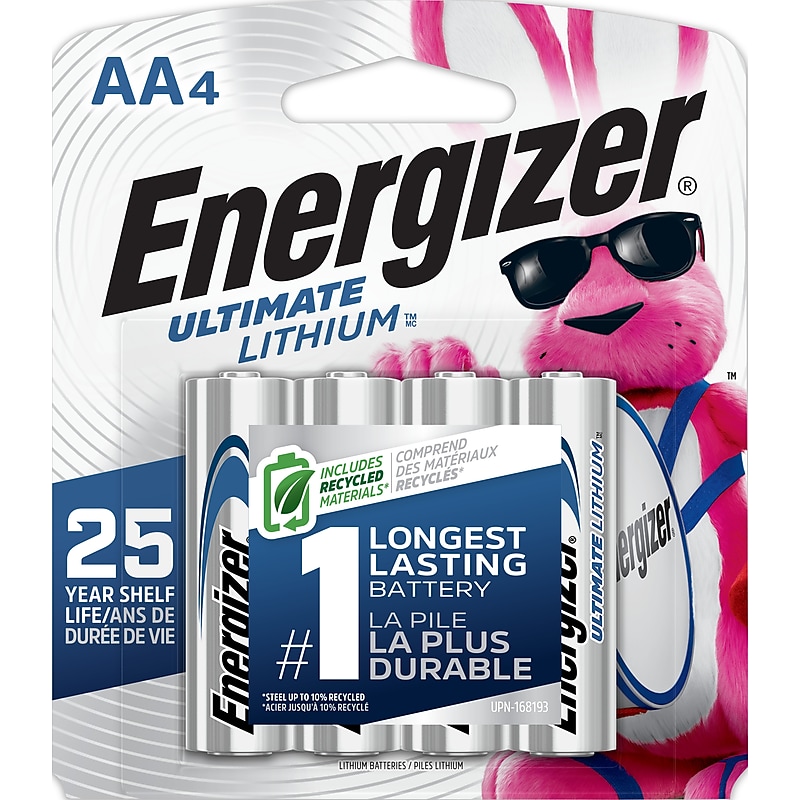 Energizer Ultimate Lithium AA Batteries, 4/Pack (L91SBP-4) image 1