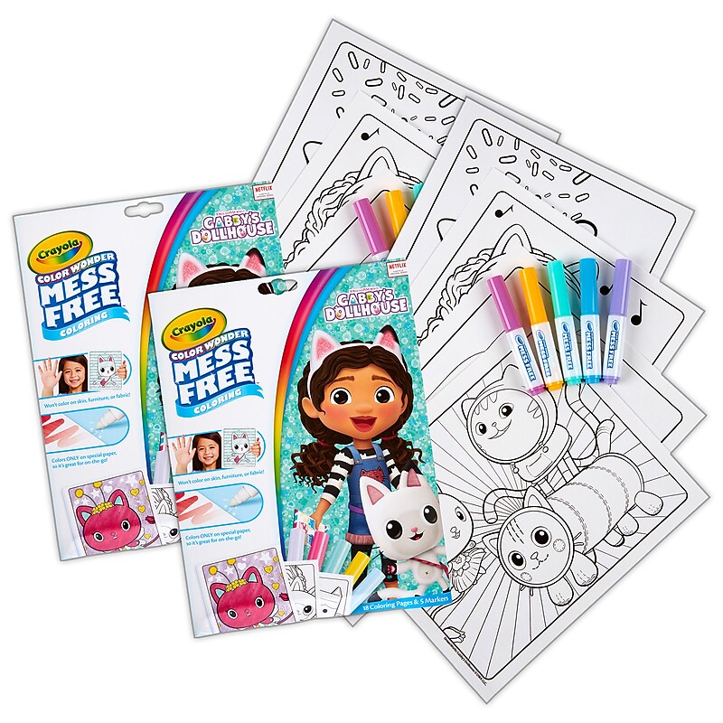 Crayola Color Wonder: Gabby's Dollhouse Coloring Book, 18 Pages, 2 Sets/Bundle (BIN752835-2) image 1