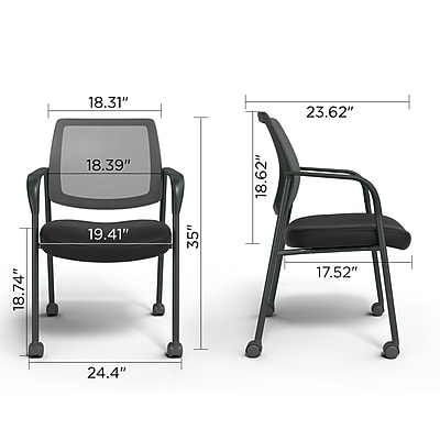 Staples Essentials Mesh/Fabric Guest Chair - Thumbnail 2