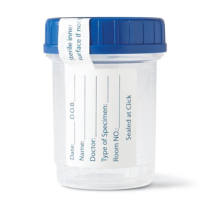 Medline Click‑N‑Close Pneumatic Sterile Specimen Container, 4 oz., 300/Carton (DYND30385) image 1