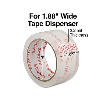 Staples® Lightweight Moving & Storage Packing Tape, 1.88" x 54.6 yds., Clear, 36/Box (ST61004/52203)