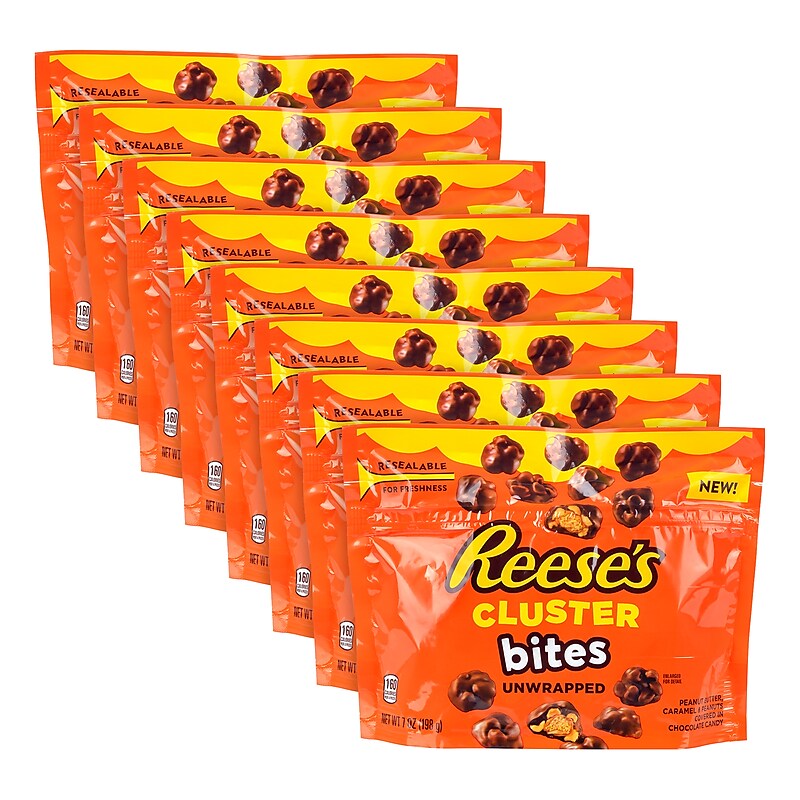 Reese's Unwrapped Cluster Bites Pouch, 7 oz, 8/Pack (220-02452) image 1
