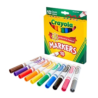 Crayola Kid's Markers, Broad Line, Assorted Colors, 10/Pack (58-7722)~#|#~3E606227-446C-41AF-9324C33157672BE4_sc7