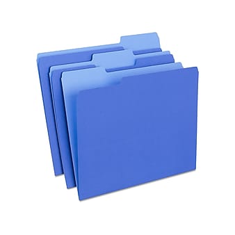Staples® File Folder, 1/3-Cut Tab, Letter Size, Blue, 100/Box (ST224527-CC)