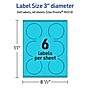 Avery Laser/Inkjet Multipurpose Circle Labels, 3" Dia., Bright Blue, 240/Pack (94513)~#|#~3E66F612-9D4E-4156-B537DAA99343EB14_sc7