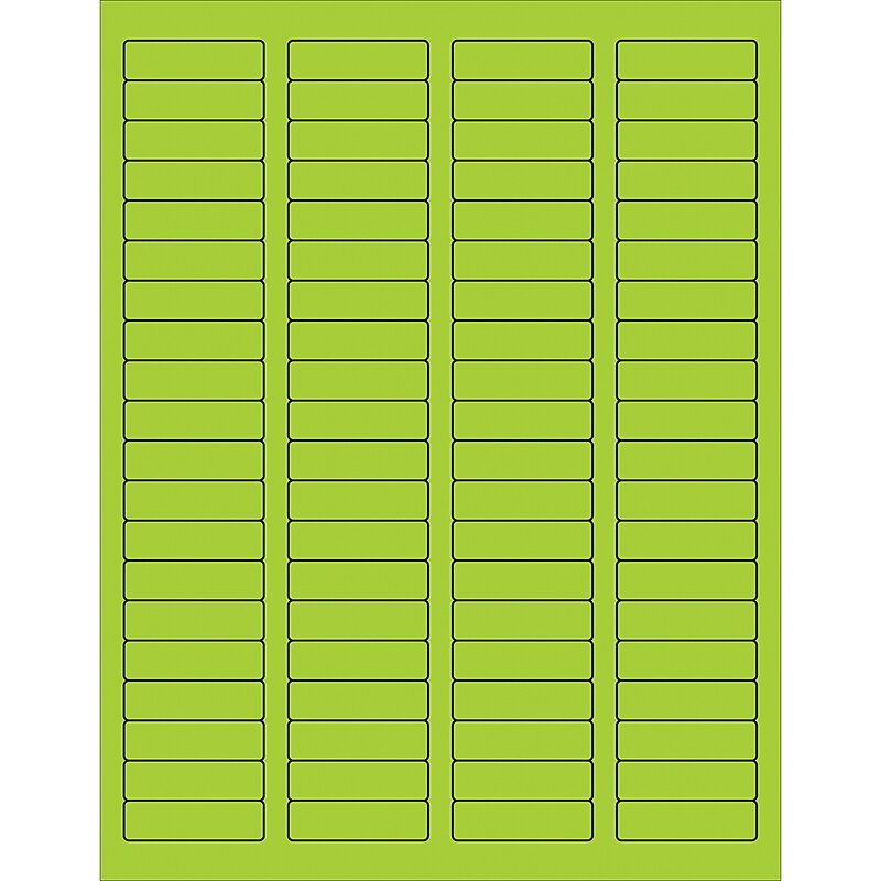Tape Logic Laser/Inkjet Address Labels, 1 3/4" x 1/2", Fluorescent Green, 8000/Carton (LL170GN) image 1