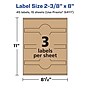 Avery Laser/Inkjet Decorative Edge Multipurpose Labels, 2-3/8" x 8", Kraft Brown, 45 Labels/Pack ( 94117)~#|#~3E6D68AE-EC55-4A3D-ADD2F969BD00C017_sc7