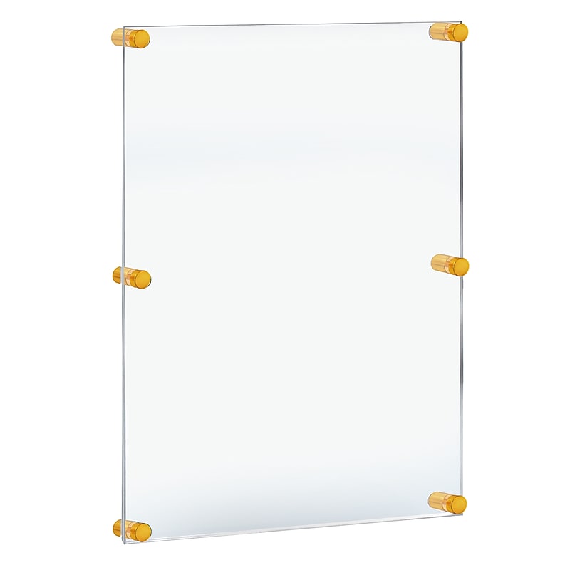 Azar Poster Holder, 24" x 36", Wall Mounted, Gold Acrylic (105536-GLD) image 1