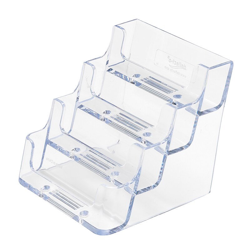 Staples 4-Tier Business Card Holder, 200 Card Capacity, Clear (16753-US) image 1