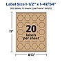 Avery Laser/Inkjet Decorative Edge Multipurpose Labels, 1-1/2" x 1-47/54", Kraft Brown, 300 Labels/Pack ( 94120)~#|#~3E72D748-D250-4FF7-8E04B2EC9061CBD7_sc7