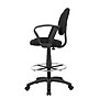 Boss Ergonomic Works Armless Drafting Stool with Backrest and Footrest, Tweed Fabric, Black (B1617-BK)~#|#~3E74E539-6F28-4936-B0F734F78769D41F_sc7