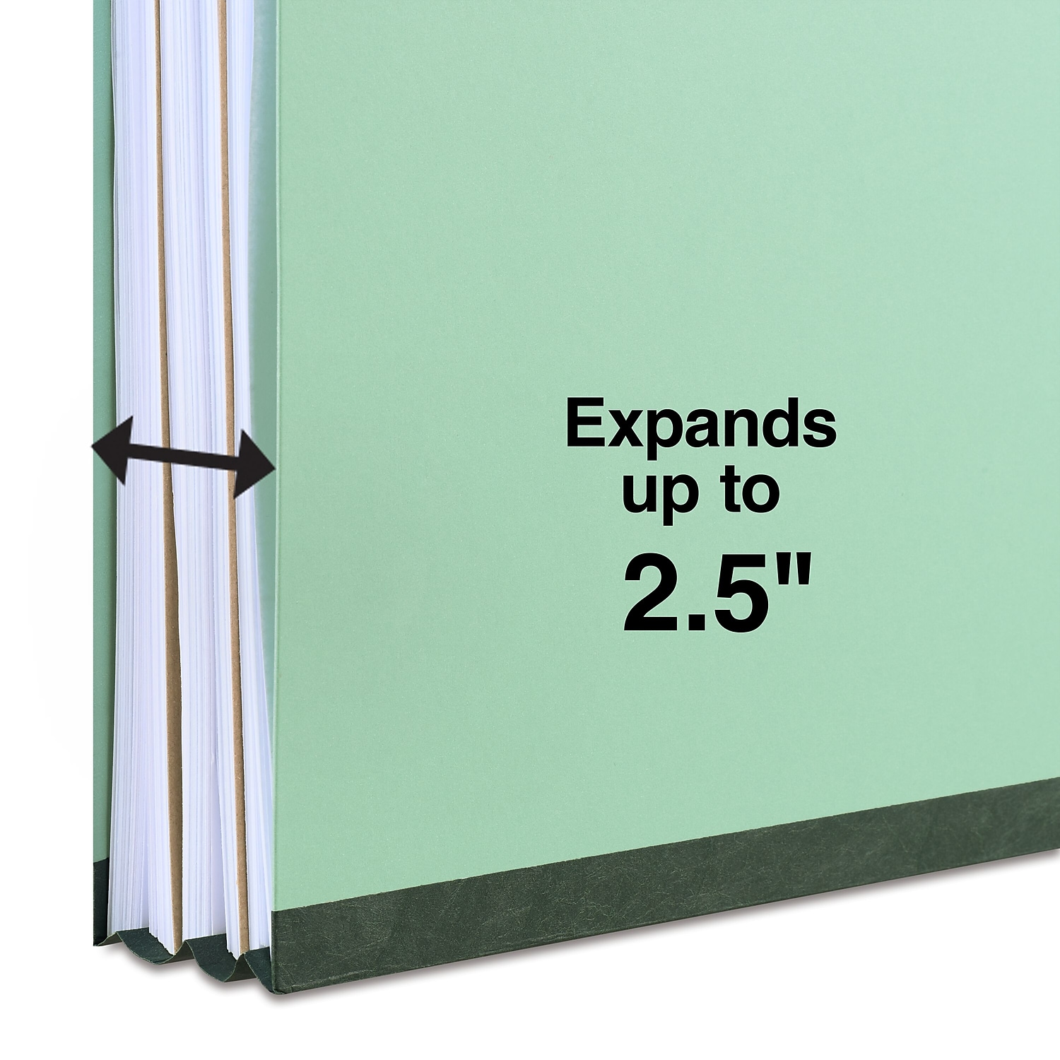 Staples Pressboard Classification Folders 2/5 Top Tab Ltr 2 Div Green 20/BX - Bild 5 von 6