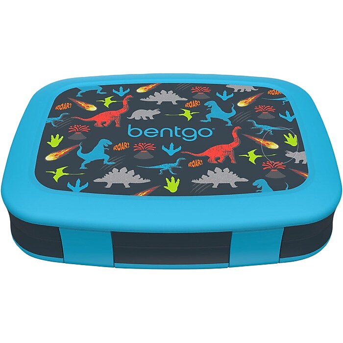 bentgo Kids Dinosaur Bento Box, 5-Compartment, Multicolor, 19 oz