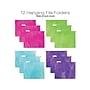 Global Printed Products Deluxe Designer Watercolor Solid Hanging File Folder Kit, 1/3-Cut Tab, Letter Size, Assorted Colors~#|#~3E7E68B5-25C0-4EA5-8AEA21A0373BA327_sc7