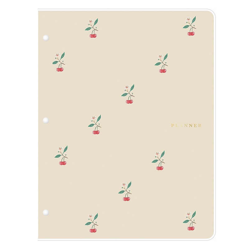 Undated Blue Sky Bespoke Cherries 8.5" x 11" Monthly Planner, Blush (155605) image 1