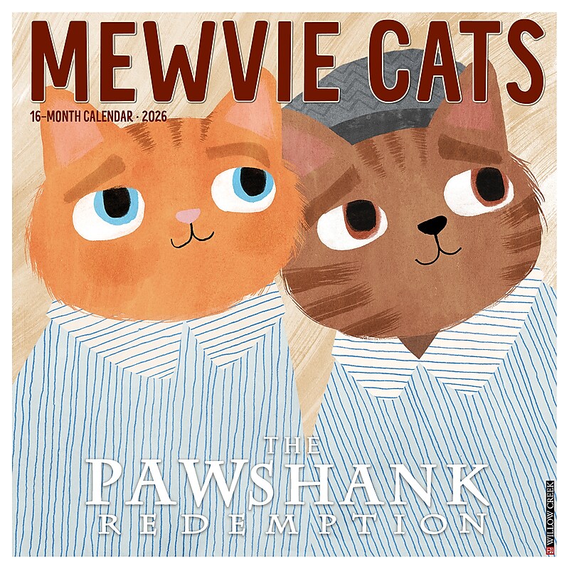 2026 Willow Creek Mewvie Cats 12" x 12" Monthly Wall Calendar (51900) image 1