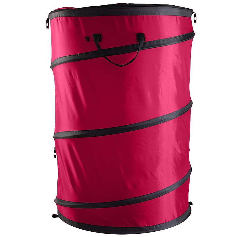 Simplify Holiday Pop Up Storage Tote with Lid, Fabric, Red/Black (9104) image 1