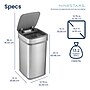 Nine Stars Nova² Stainless Steel UV Odor Neutralizing Sensor Trash Can, 13.2 Gallon, Silver (ONT-50-82SL)~#|#~3E8CE529-B527-45FF-A1A15852E6A232FA_sc7