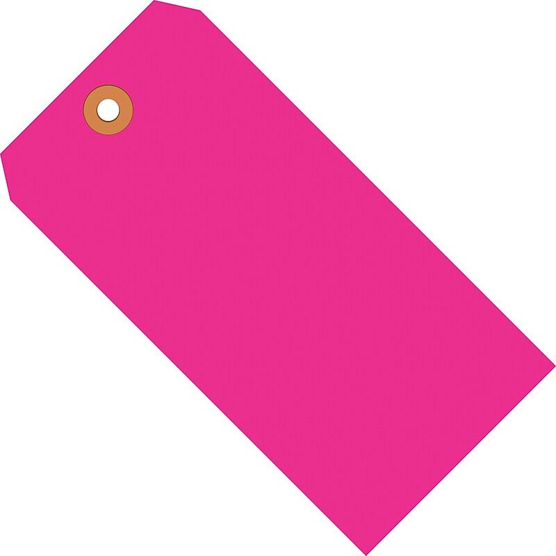 SI Products Shipping Tags, #5, 4.75" x 2.375", Fluorescent Pink, 1000/Carton (G12051E) image 1