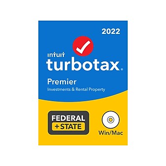 TurboTax Premier 2022 Federal + State for 1 User, Windows/Mac, CD/DVD or Download (5101318)