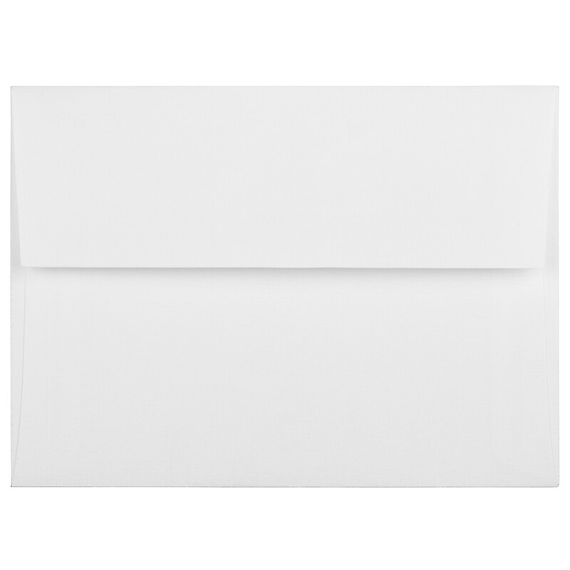 JAM Paper A6 Booklet Envelope 4 3/4" x 6 1/2", Bright White Linen, 100/Pack (3137d) image 1