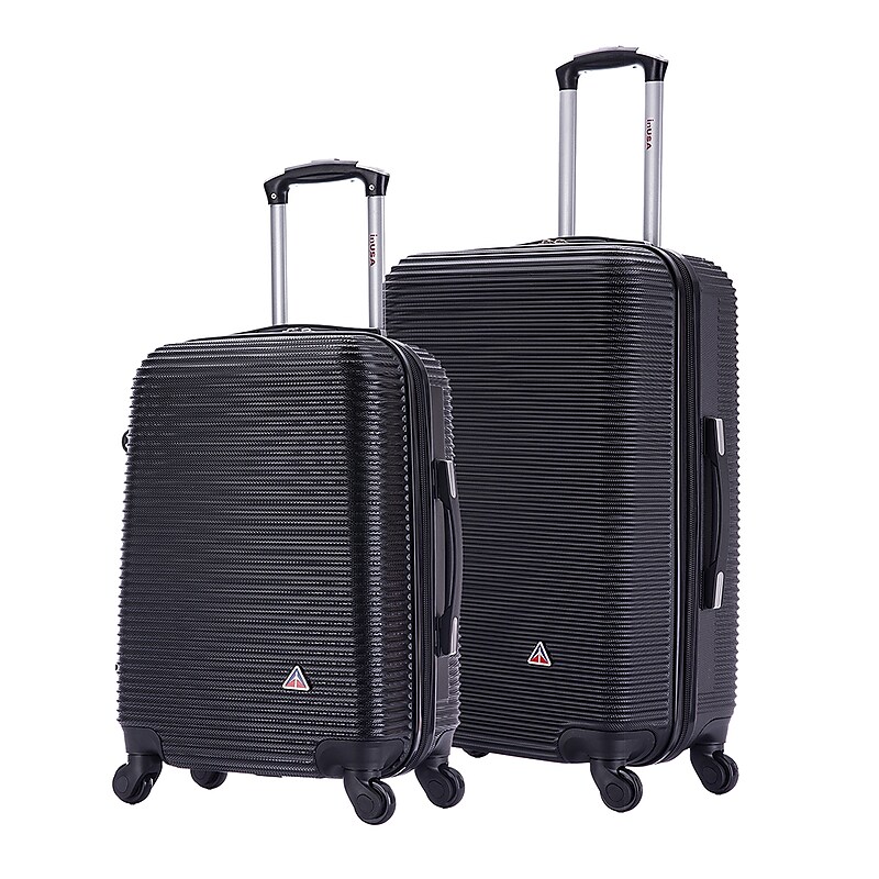 InUSA Royal 2-Piece Hardside Spinner Luggage Set, TSA Checkpoint Friendly, Black (IUROY0SM-BLK) image 1