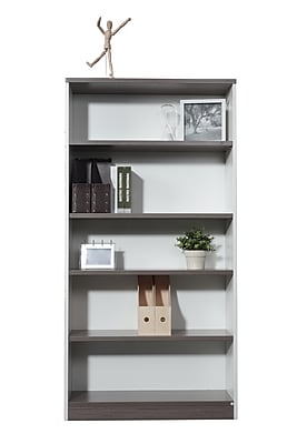Boss Office Products Simple System 71″ 5-Shelf Bookcase with Adjustable Shelves, Driftwood/White (S507) Sansujyuku sansujyuku.com