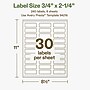 Avery Hemp Rectangle Laser/Inkjet Multipurpose Labels, 3/4" x 2-1/4", Off-White (240/Pack)~#|#~3EAF6C32-5C48-4600-B7676A1A1091CD0F_sc7
