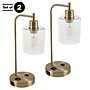 Lavish Home 16.14"H LED Table Lamp with USB Ports, Gold, 2/Set (72-LMPDKIND-1G-2)~#|#~3EB13C15-ECDC-467D-AAA4FD300809D0FF_sc7