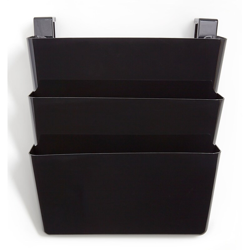 TRU RED™ 3-Pocket Plastic Letter Wall File, Black (TR55344) image 1