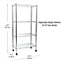 Mind Reader Metal 4-Tier Storage Shelves Garage Shelving Organization with Wheels, Silver (MET4TWHEEL-SIL)~#|#~3EB2F2FC-554F-4F6B-89C929CF93CD07C9_sc7