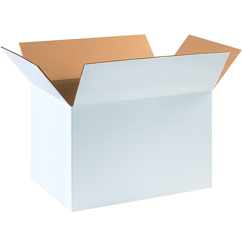 12" x 12" x 18" Shipping Boxes, White, 25/Bundle (181212W) image 1