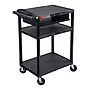 Luxor ENDURA AV 3-Shelf Media Utility Cart with Keyboard Tray and Electric Power, Black (LP34LE-B)~#|#~3ECC779E-18DF-4EFA-8E18CFB0D9988ECA_sc7