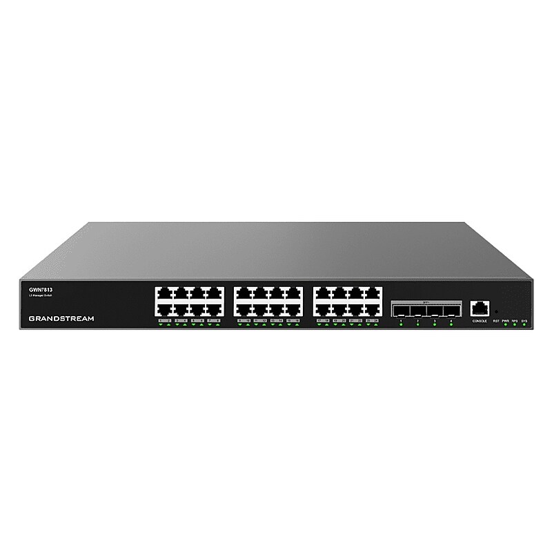 Grandstream GWN7810 Series 24-Port Enterprise Layer 3 Managed Network Switch, 128Gbps, Black (GWN7813) image 1