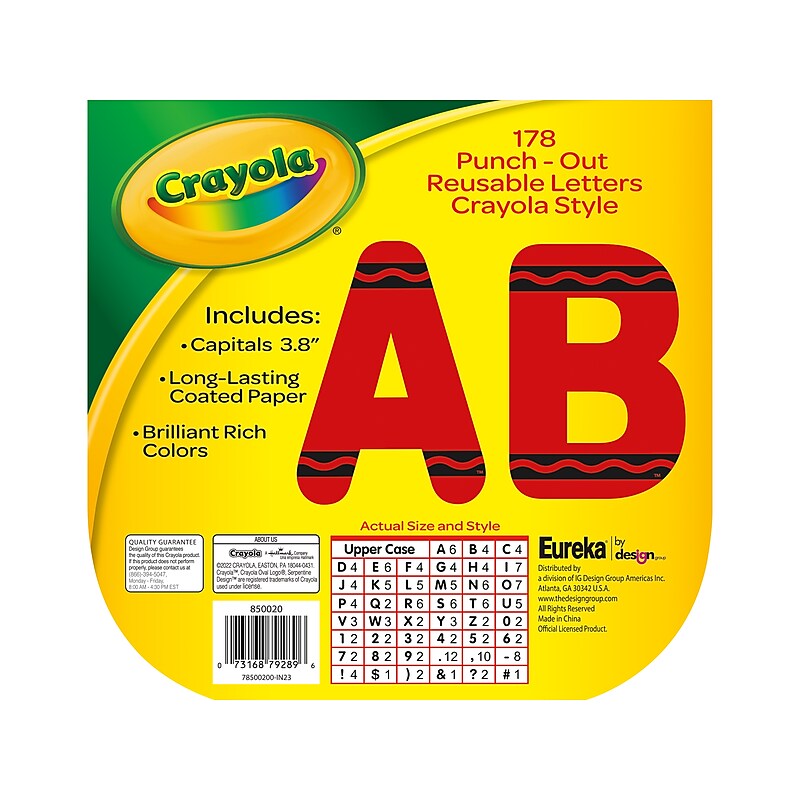 Eureka Crayola Punch-Out Reusable Letters, Red, 178/Set (850020) image 1
