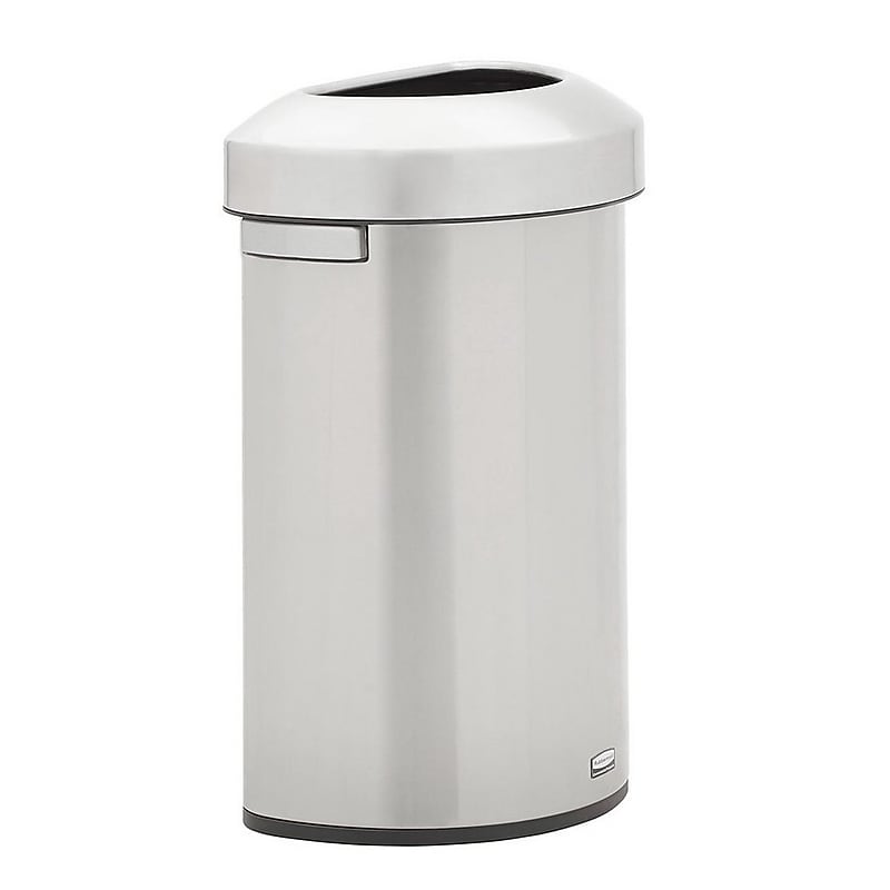 Rubbermaid Refine Stainless Steel Indoor Trash Can with Open Lid, 16 Gallon, Silver (2147550) image 1