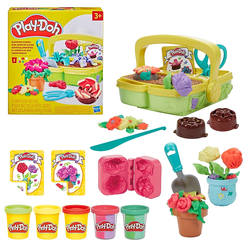 Play-Doh Blooming Flowers, Assorted Colors (G0492) image 1