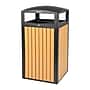 Alpine Industries Steel Outdoor Trash Can with Dome Lid, 40 Gallon, Plastic Cedar Panel (ALP471-40-WD-CD)~#|#~3EE8EA52-5D63-4382-BD926C5BCEFBFEB6_sc7
