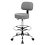 Boss Caressoft Vinyl Medical/Drafting Stool with Back Cushion, Grey (B16245-GY~#|#~3EEB7965-8BAF-4F57-9D2471CE016D5A8F_sc7