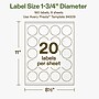 Avery Hemp Round Laser/Inkjet Multipurpose Labels, 1-3/4" Dia, Off-White (160/Pack)~#|#~3EEE5D80-1945-4984-A3A1A5DEC8DDDA29_sc7