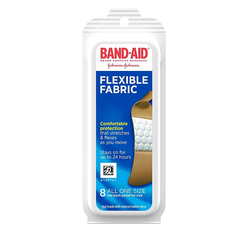 Band-Aid Brand Flexible Fabric Adhesive Bandages, 8 Count (733393) image 1