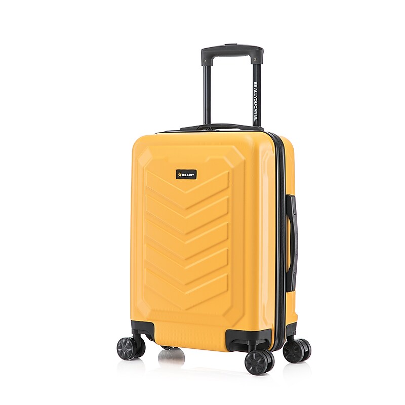 US Army FOX 20" Hardside Carry-On Suitcase, 4-Wheeled Spinner, TSA Checkpoint Friendly, Mustard (USLFOX00S-MUS) image 1