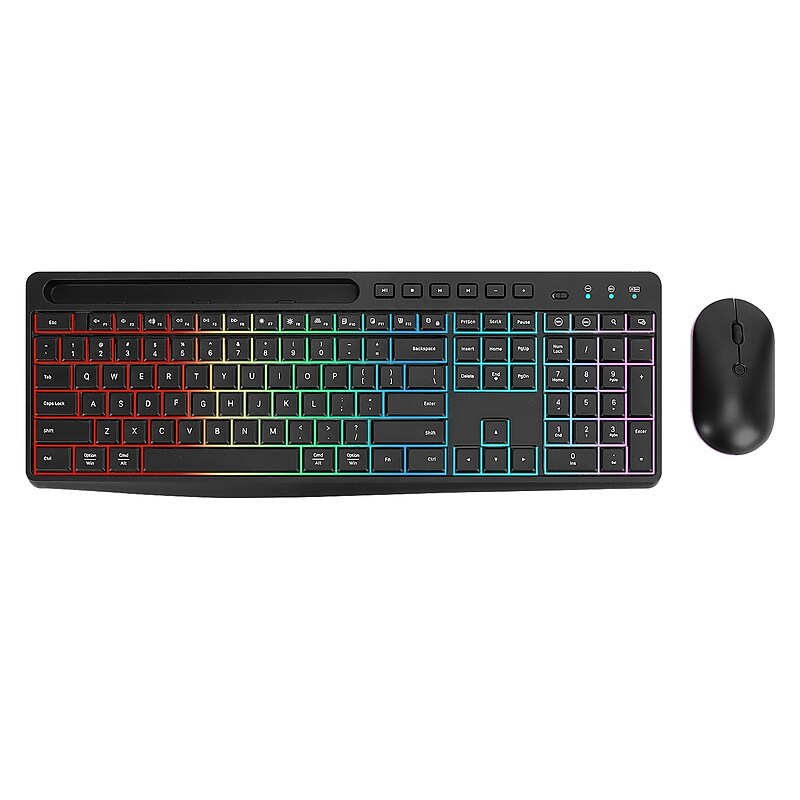 SaharaCase Wireless Ergonomic Gaming Keyboard and Laser Mouse Combo, Black (KB19) image 1