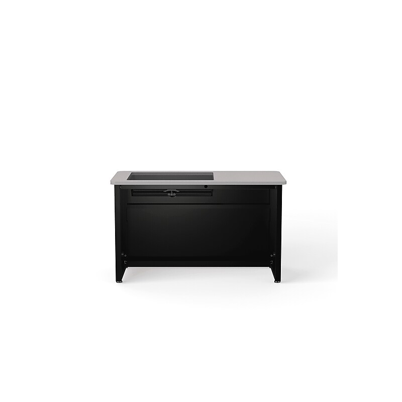 VersaDesk 48"W Downview Computer Desk, Grey/Black (DV4824-BG) image 1