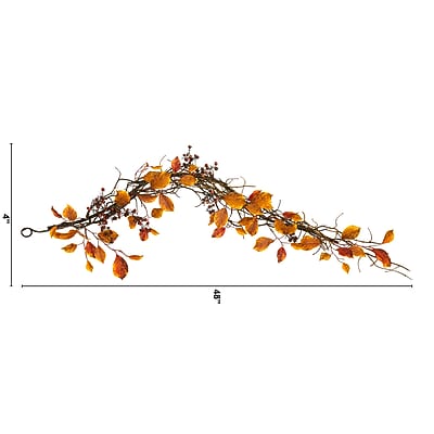 Nearly Natural Fall Foliage, Berries and Twig Artificial Garland - Thumbnail 2