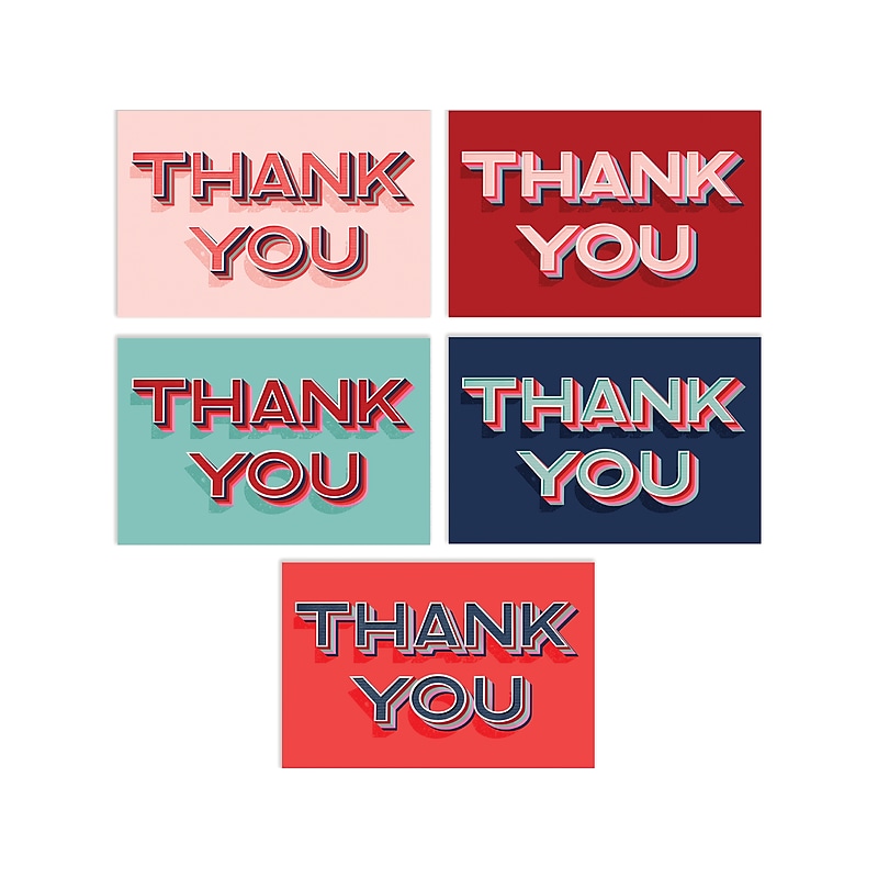 Better Office Thank You Cards with Envelopes, 4" x 6", Assorted Colors, 50/Pack (64526-50PK) image 1