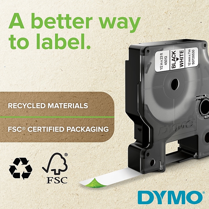 DYMO Rhino Industrial 18433 Vinyl Label Maker Tape, 3/4